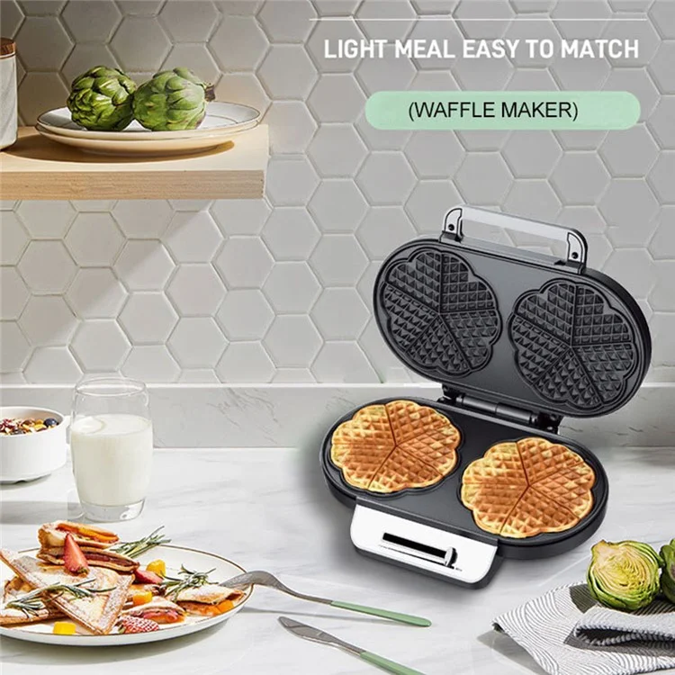 Coupé Dual Breakfast Sandwich Sandwich Maker Electric Pancake Maker Griddle (cer Certificated, Pas de FDA) - Argent / Plug ue 220V