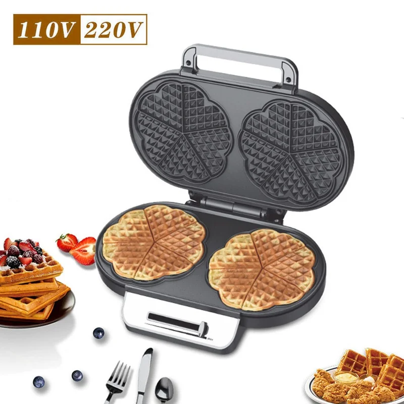 COUPE Dual Breakfast Sandwich Maker Electric Pancake Maker Griddle (CE Certificated, No FDA) - Silver / US Plug 110V