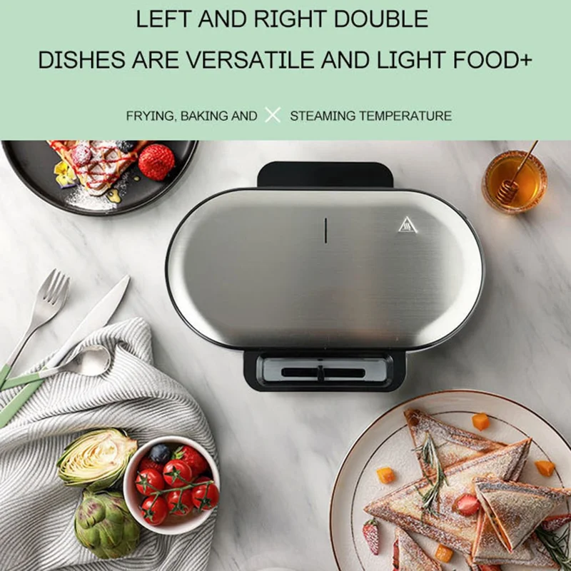COUPE Dual Breakfast Sandwich Maker Electric Pancake Maker Griddle (CE Certificated, No FDA) - Silver / US Plug 110V