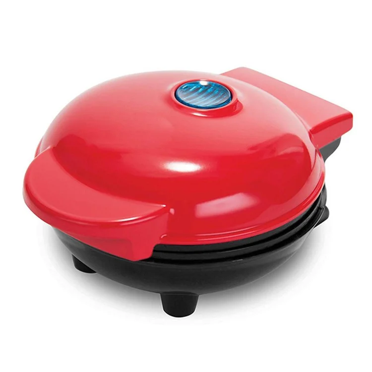 COUPE Mini Electric Waffles Maker Bubble Egg Cake Oven Pan Machine (CE Certificated, No FDA) - Rund rot / EU-Stecker 220V