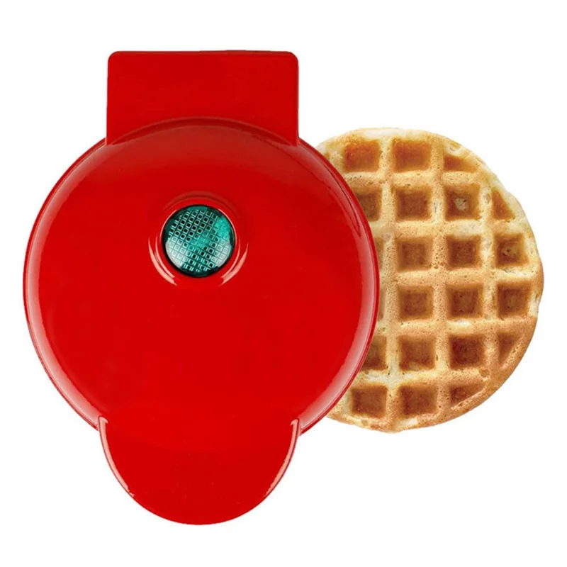 COUPE Mini Electric Waffles Maker Bubble Egg Cake Oven Pan Machine (CE-zertifiziert, keine FDA) - Rote Runde / US-Stecker 110V