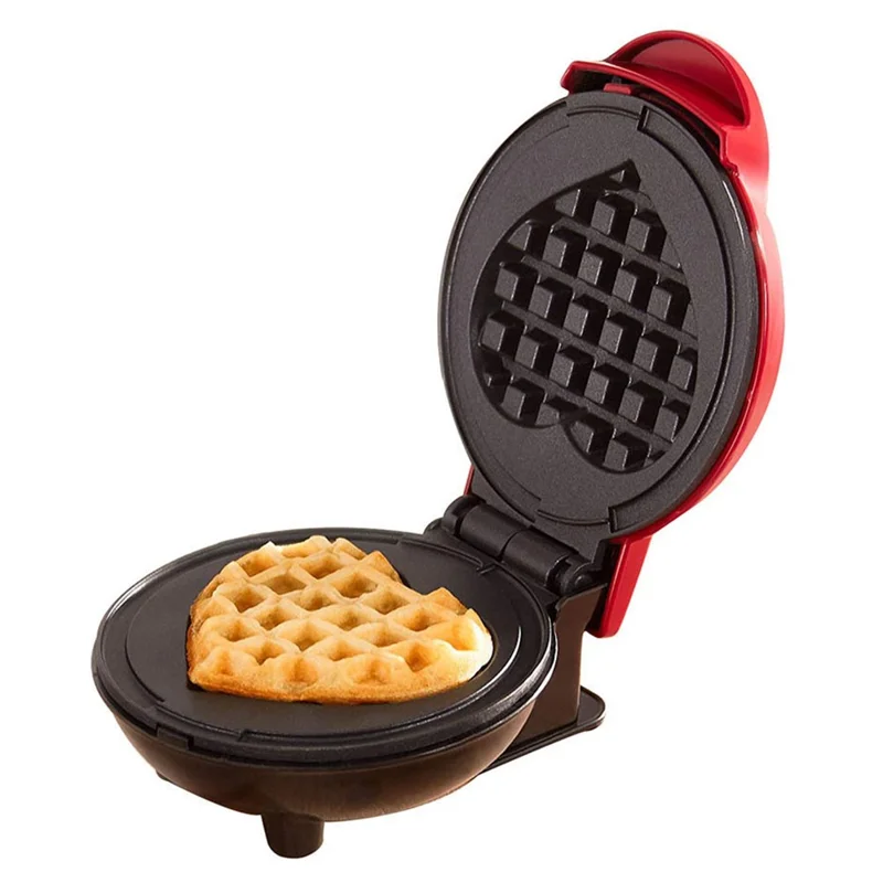 COUPE Mini Electric Waffles Maker Bubble Egg Cake Oven Pan Machine (CE Certificated, No FDA) - Red Heart / US Plug 110V
