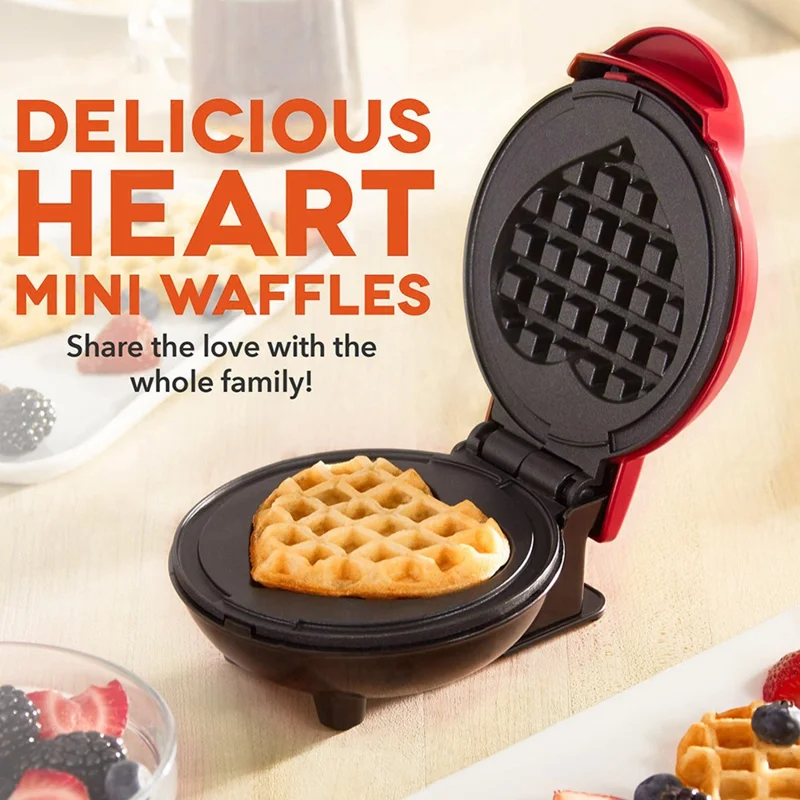COUPE Mini Electric Waffles Maker Bubble Egg Cake Oven Pan Machine (CE Certificated, No FDA) - Blue Heart / US Plug 110V