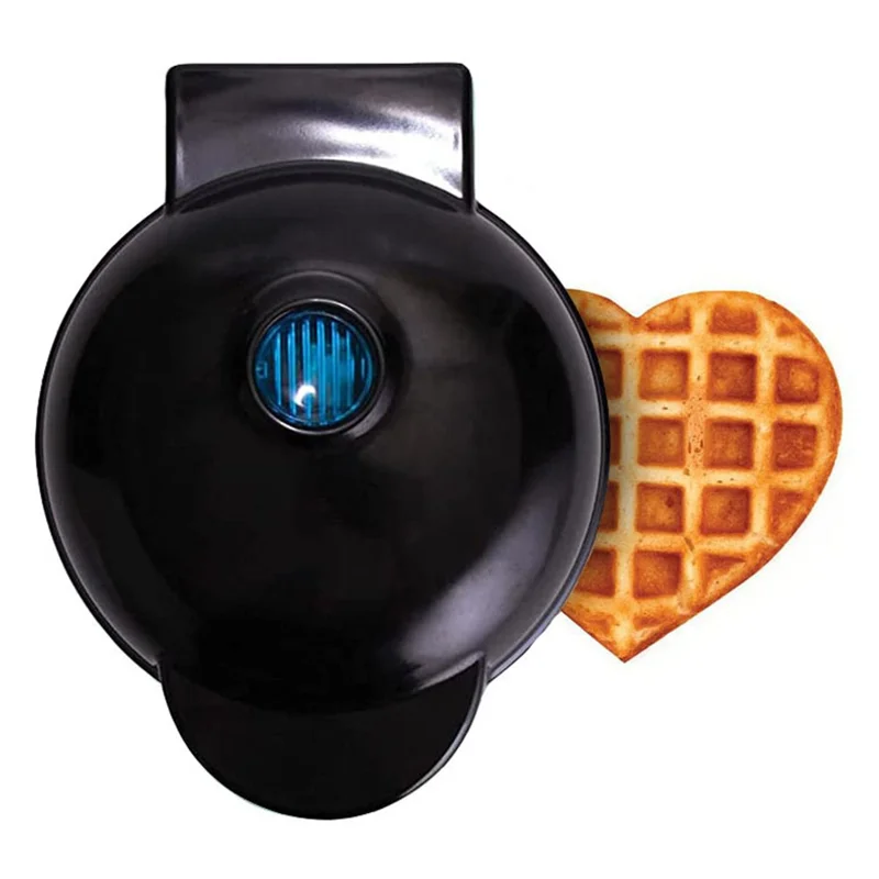 COUPE Mini Electric Waffles Maker Bubble Egg Cake Oven Pan Machine (CE Certificated, No FDA) - Black Heart / EU Plug 220v