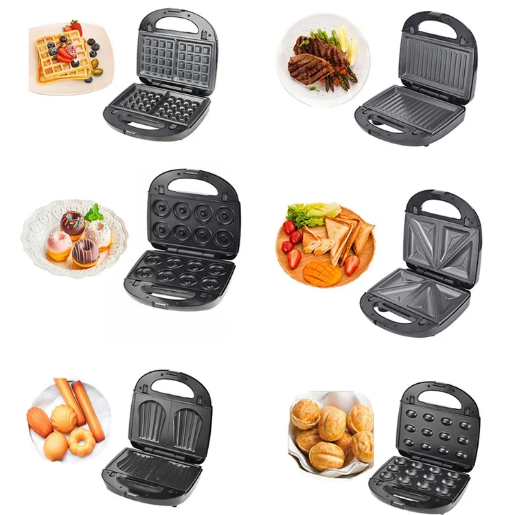 COUPE CP908 Electric Sandwich Maker Non-stick 6 In 1 Breakfast Maker Machine (CE Certificated, No FDA, BPA-Free) - EU Plug