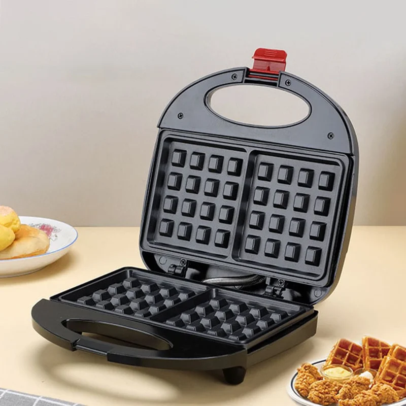 COUPE CP103 Home Breakfast Maker Machine Portable Electric Waffle Iron Maker with LED Indicator Lights (with CE, No FDA) - Stripe / EU Plug 220V