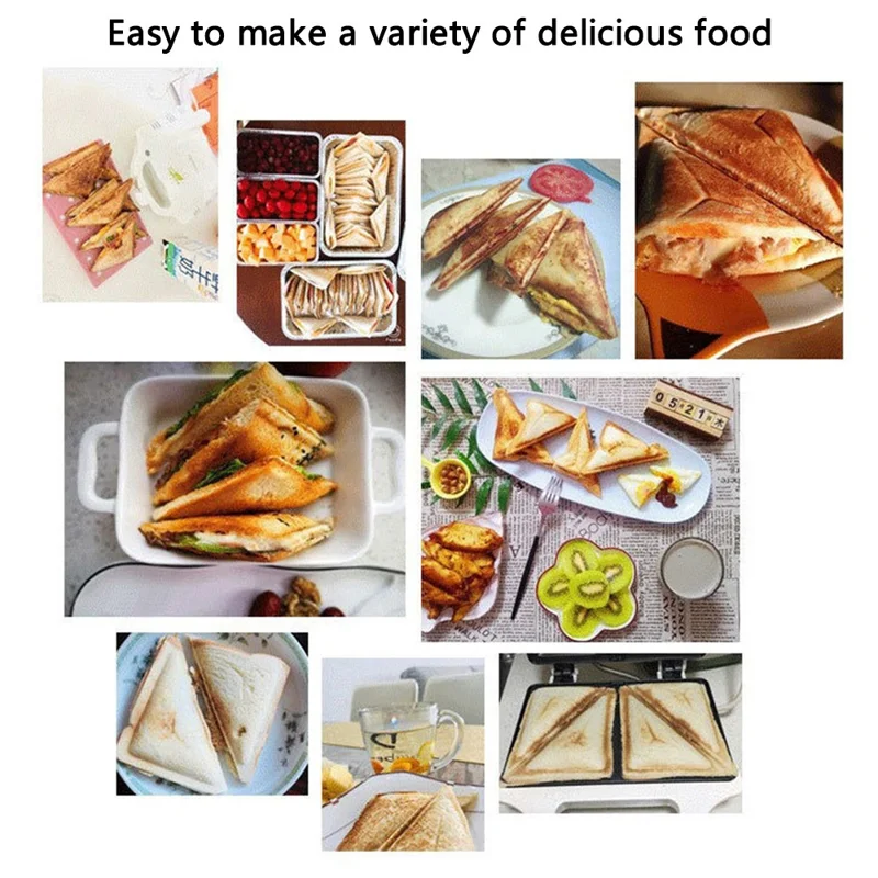 COUPE CP103 Home Breakfast Maker Machine Portable Electric Waffle Iron Maker with LED Indicator Lights (with CE, No FDA) - Stripe / EU Plug 220V