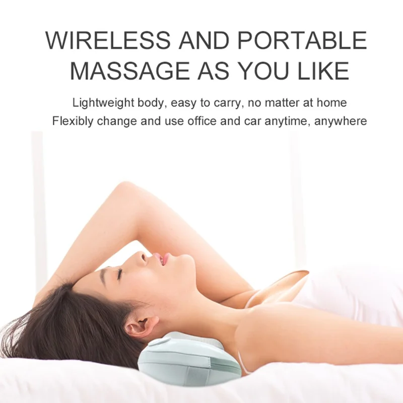 ST-1207 Masajeador Inalámbrico de Espalda USB Shiatsu Masajeador de Cuello con Calor para Alivio del Dolor Muscular