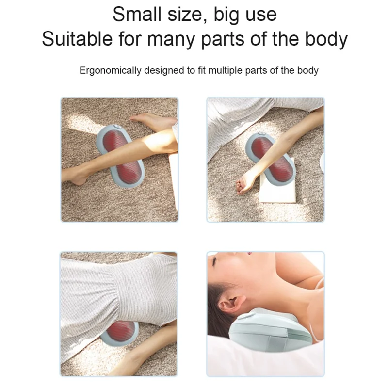 ST-1207 Masajeador Inalámbrico de Espalda USB Shiatsu Masajeador de Cuello con Calor para Alivio del Dolor Muscular