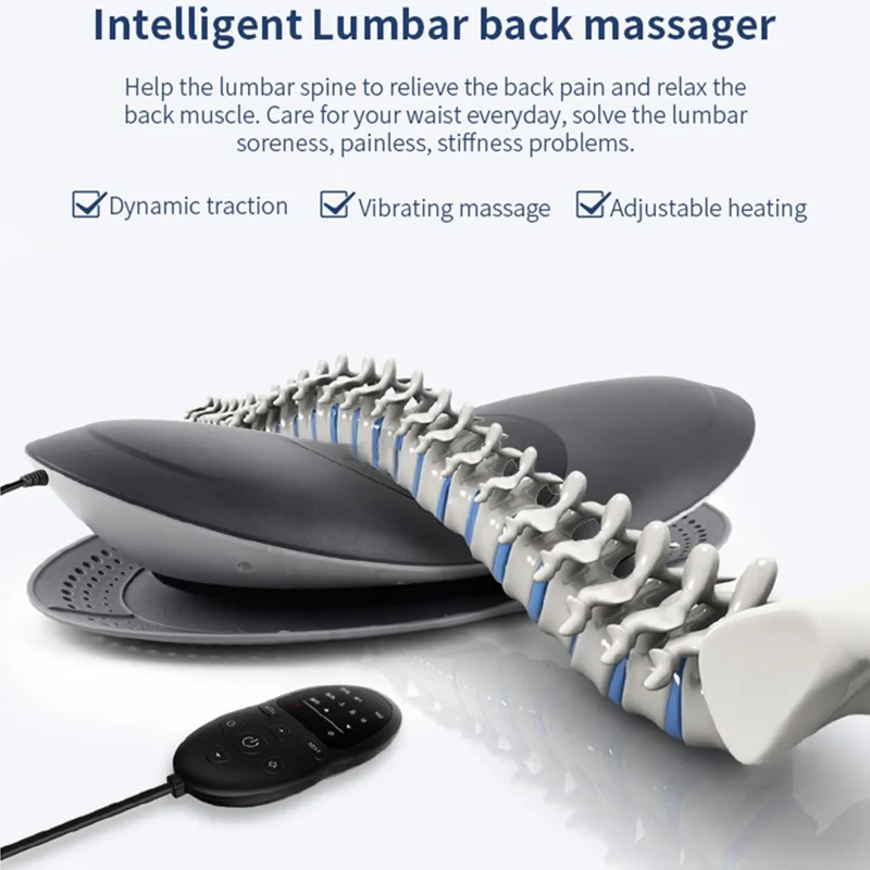 Electric Thermal Therapy Lumbar Massager Waist Massaging Device with Timing Function (Charging Design)