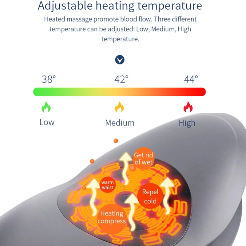 Electric Thermal Therapy Lumbar Massager Waist Massaging Device with Timing Function (Charging Design)