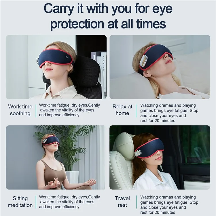 CKGO Y09 Eye Massager Heated and Cooling Compression Music Smart Eye Mask - Blue