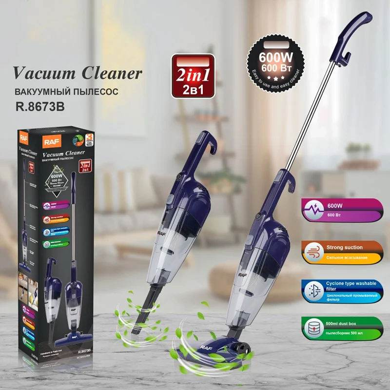 RAF R.8673 Home Corded Vacuum Cleaner Powerful Suction Handheld Cleaner EU Plug - Blue