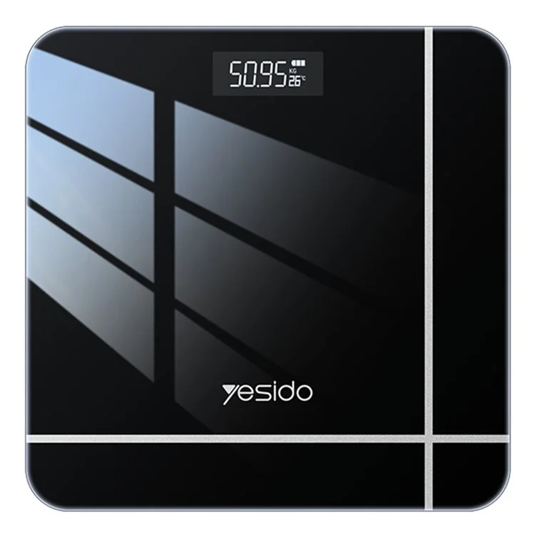 Balança digital YESIDO MG09 com display LED de vidro temperado de alta precisão para peso corporal