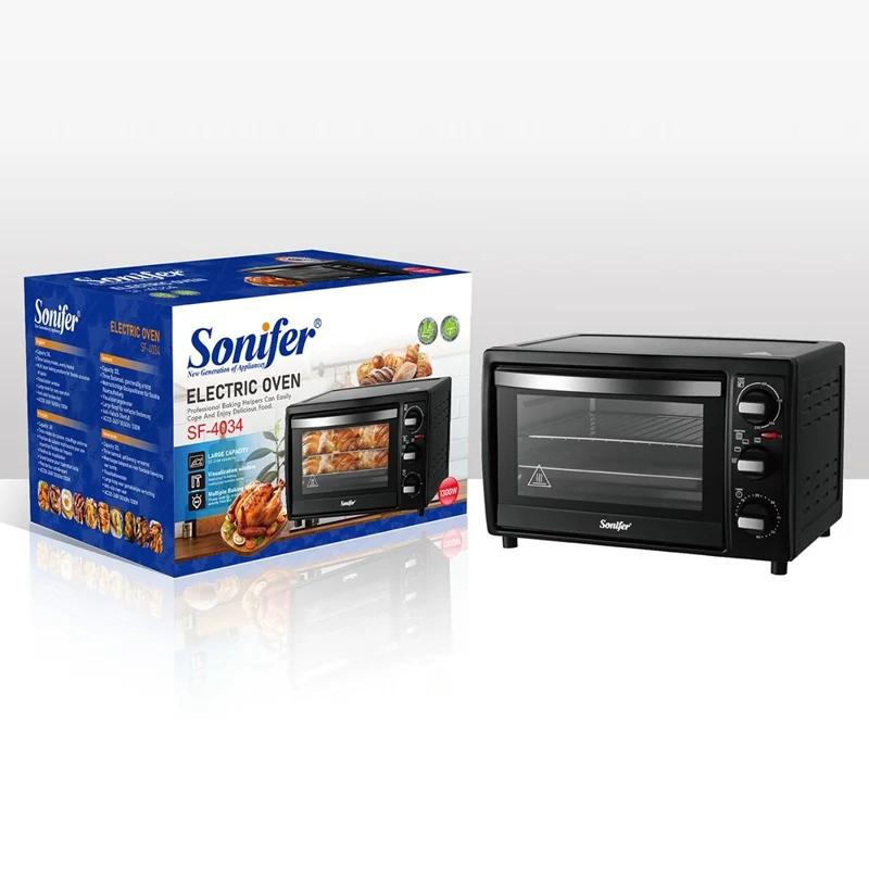 SONIFER SF-4034 1300W 20L Double Layer Electric Oven with Mechanical Knob Control for Home Baking, EU Plug