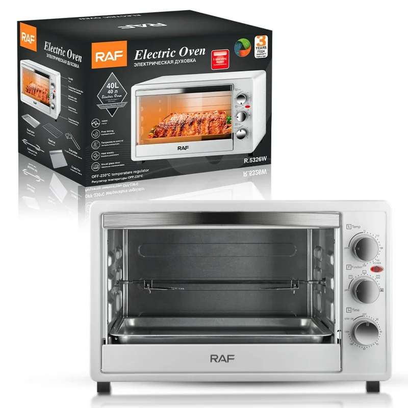 RAF R5326 Four Électrique Intelligent Multifonction de 40L avec Capacité Élevée, 1500W pour la Cuisson Domestique, Appareil de Cuisine - Blanc, Prise EU
