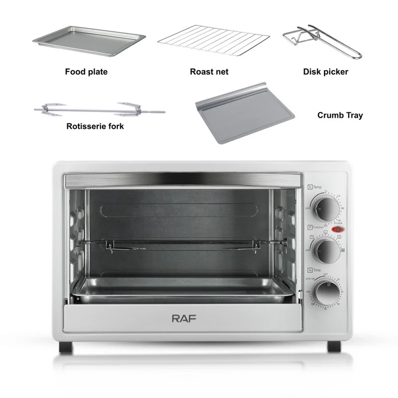RAF R5326 40L Large Capacity 1500W Multifunction Smart Electric Oven for Home Baking Kitchen Appliance, EU Plug - Black