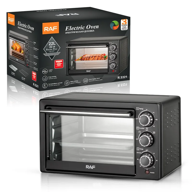 RAF R5321 Heim 22L Elektro-Backofen Multifunktional mit Sichtfenster Kuchenbäcker (Ohne BPA, Keine FDA) - EU-Stecker