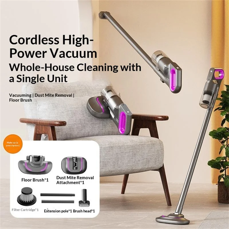 3 in 1 Cordless Vacuum Cleaner 10000Pa Handheld Stick Dust Mite Removal Mop for Home