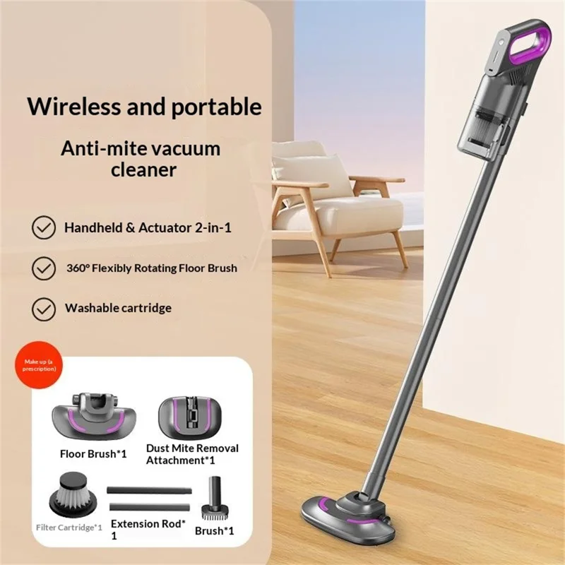 3 in 1 Cordless Vacuum Cleaner 10000Pa Handheld Stick Dust Mite Removal Mop for Home