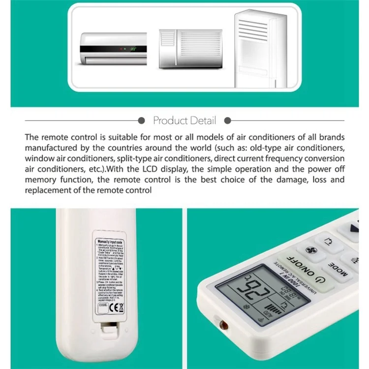CHUNGHOP K-108ES Universal Air Conditioner Remote Control Replacement Remote Controller