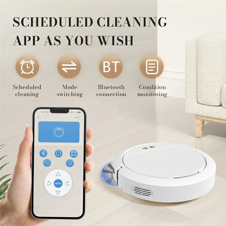 Aspirateur robot OB16SE 3000Pa avec cartographie intelligente pour poils d'animaux de compagnie, tapis - Blanc