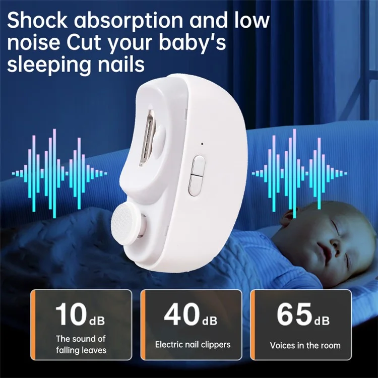 Automatic Nail Clipper 2 In-1 Electric Nail Polisher Baby Nail Clipper - White