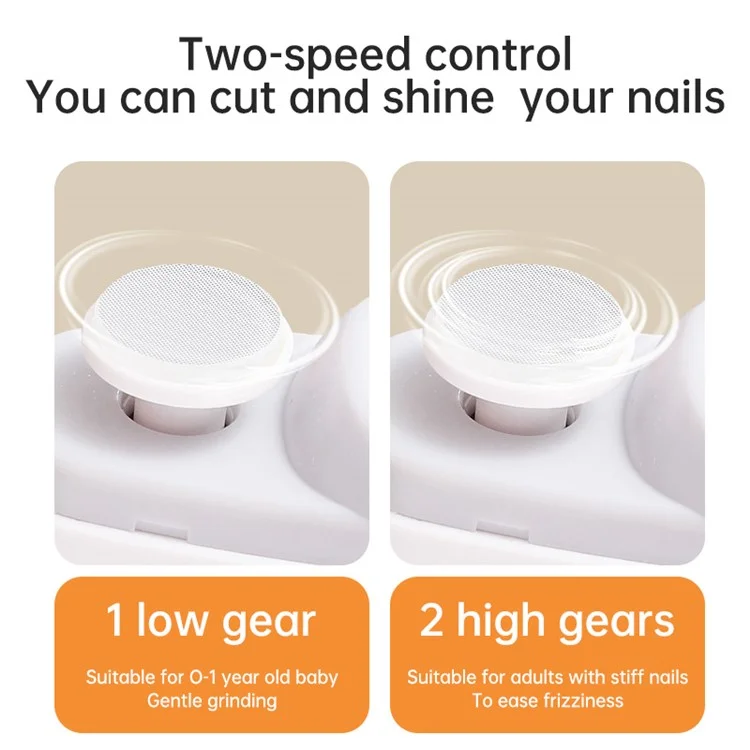 Automatic Nail Clipper 2 In-1 Electric Nail Polisher Baby Nail Clipper - White