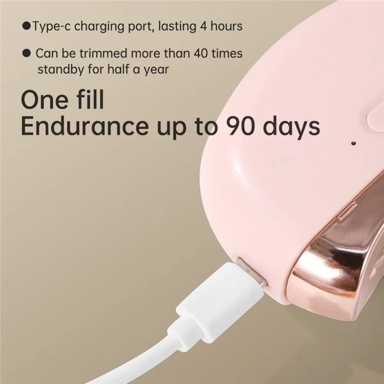 Automatic Nail Clipper 2 In-1 Electric Nail Polisher Baby Nail Clipper - Pink
