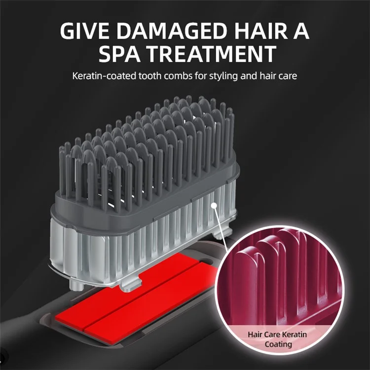 Alisador de Cabelo Sem Fio, Ferro de Ondular Exibição de Temperatura, Pente para Cabelo