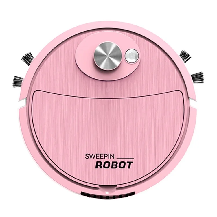 8088 Función 3-en-1 Robot Inteligente Robot Recargable Aspiradora de Piso Inalámbrico - Rosa