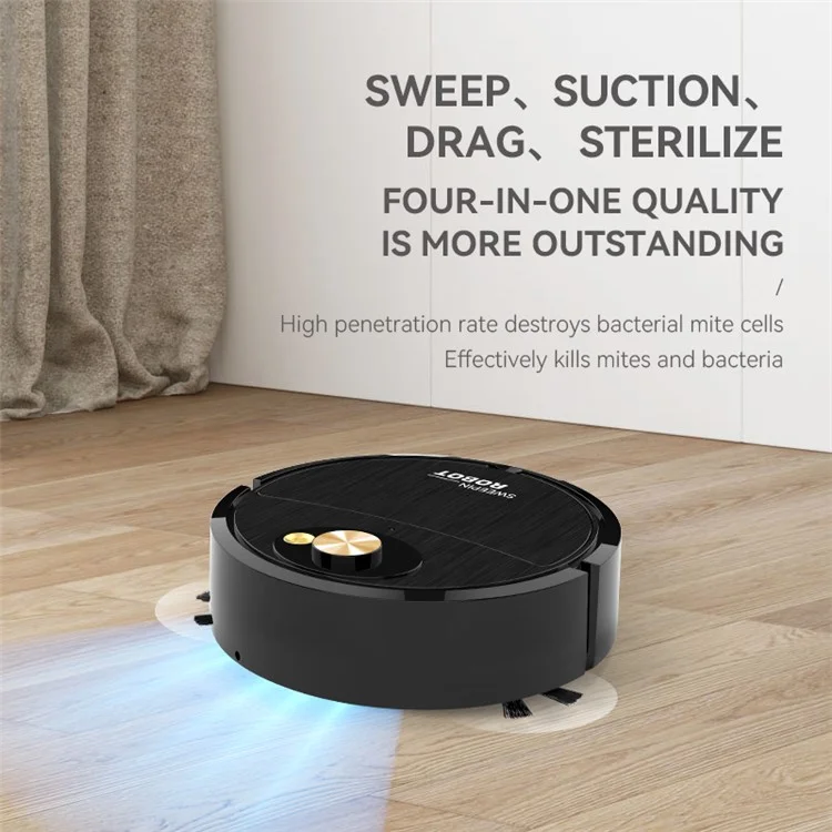 8088 Función 3-en-1 Robot Inteligente Robot Recargable Aspiradora de Piso Inalámbrico - Rosa