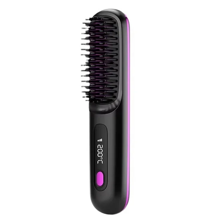 S7 Wireless LCD Hair Lissener 3 Niveaux Contrôle de Température Peigne de Cheveux Droits - Noir