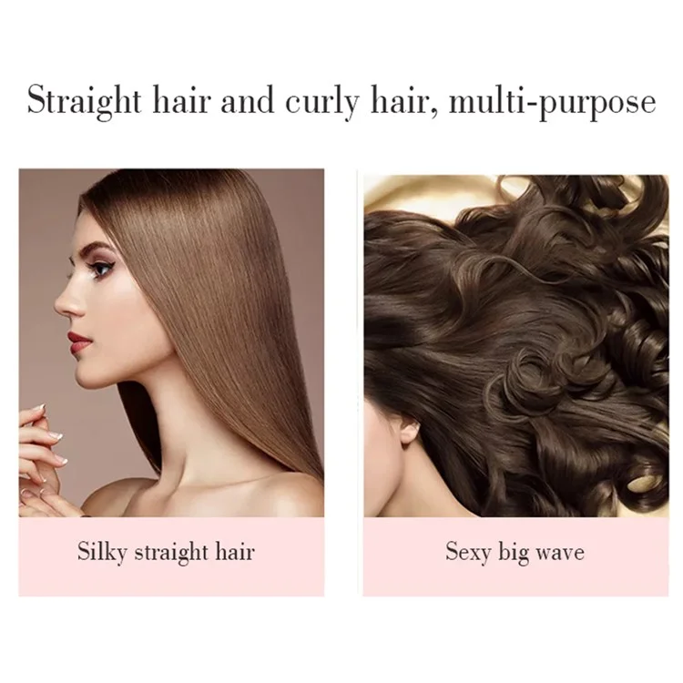 CNAIER AE506 Version Anglaise 2 en 1 Curling And Sdrening Mini Mini-use Multifonction Hair Saiderener Curler - Rose
