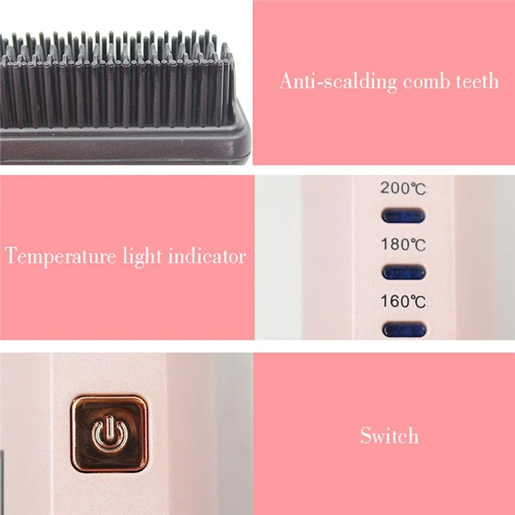 CNAIER AE506 Version Anglaise 2 en 1 Curling And Sdrening Mini Mini-use Multifonction Hair Saiderener Curler - Rose