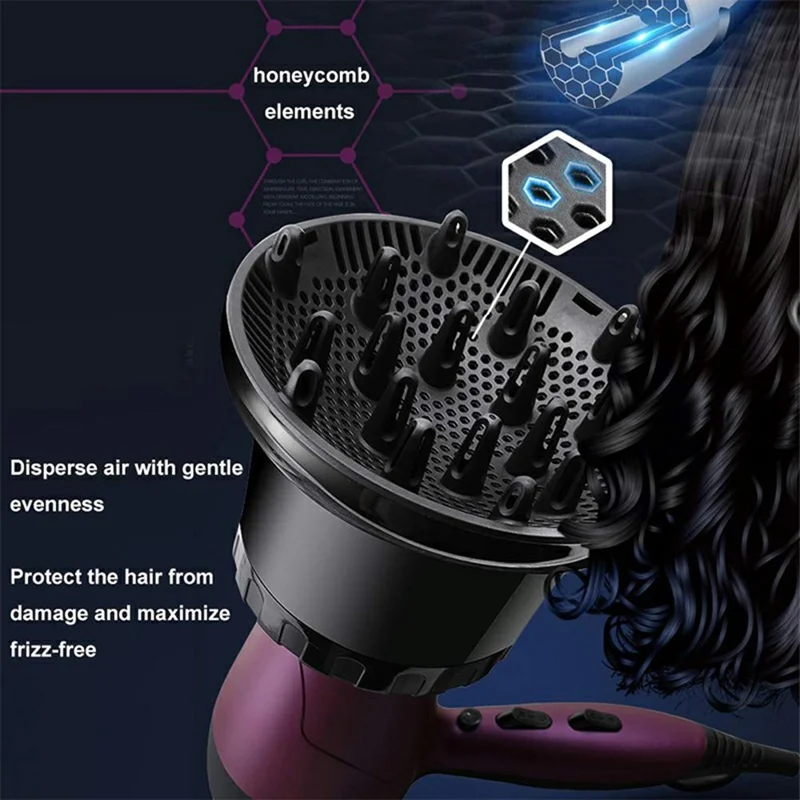 G8 Hair Dryer Large Blower Head Universal Attachment Curly Hair Drying Hood - Black