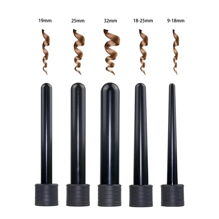 Curling Iron with 5 Interchangeable Heads Ceramic Curler Fast Heating Hair Styling Tool, EU Plug
