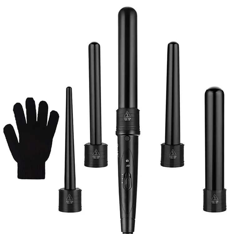 Curling Iron with 5 Interchangeable Heads Ceramic Curler Fast Heating Hair Styling Tool, EU Plug