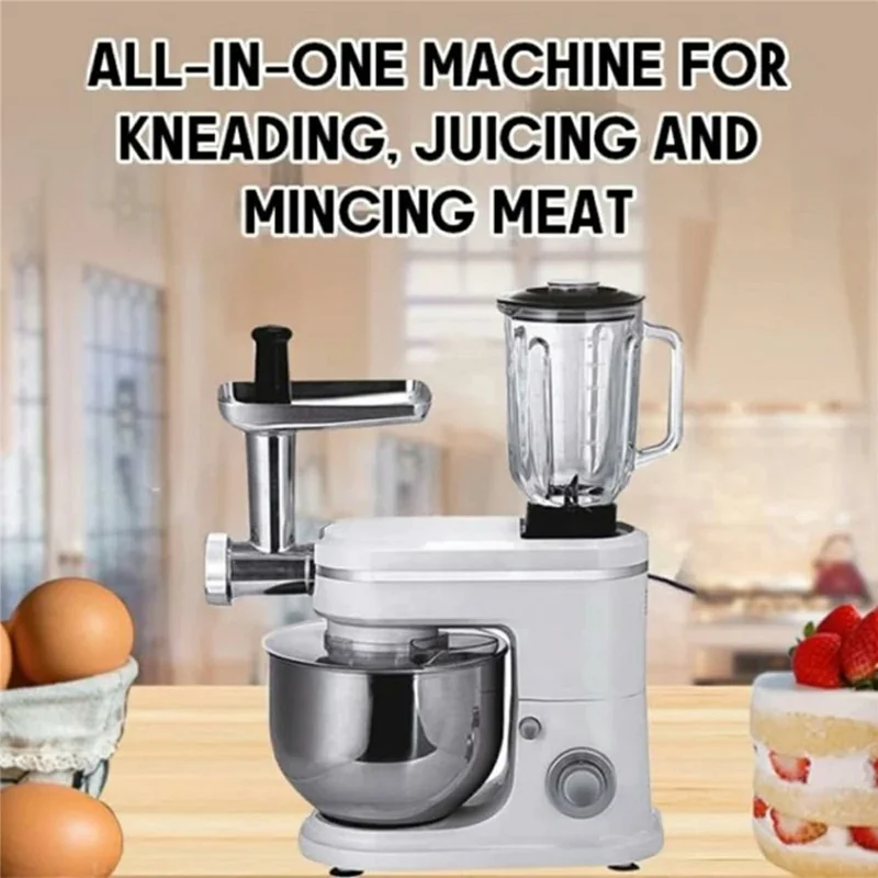 6L Electric Kitchen Stand Mixer 3 in 1 Dough Kneader Meat Grinder Juicer (BPA Free, No FDA) - EU Plug