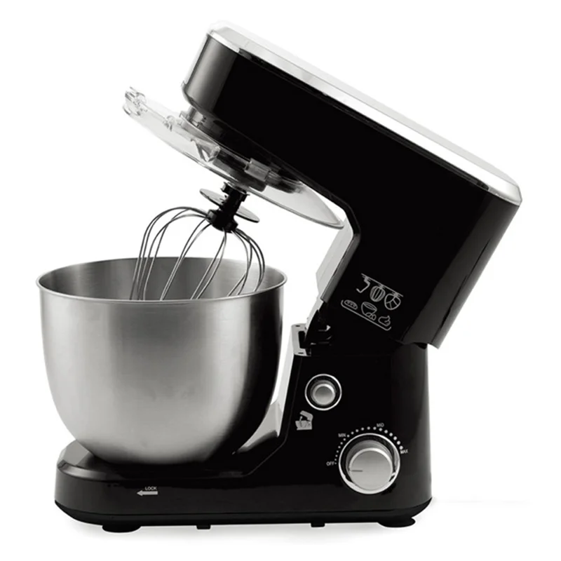 SC-236 5L Capacity 1000W Multipurpose Kitchen Stand Mixer for Kneading Dough Whisking Eggs (BPA Free, No FDA) - EU Plug / Black