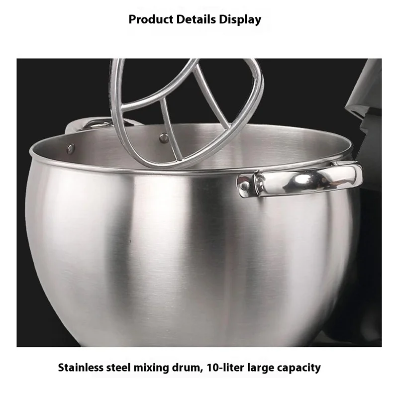 SOKANY SK-623 10L Stand Mixer Stainless Steel Kitchen 2000W Powerful Dough Kneader (BPA Free, No FDA) - EU Plug