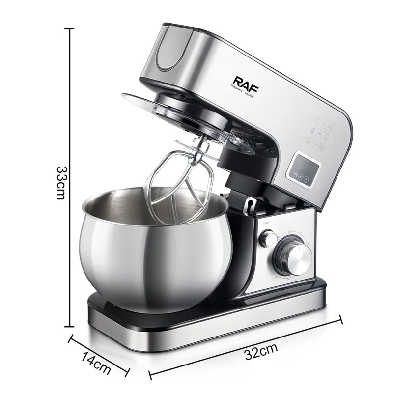 RAF R6606 Batedeira Multifuncional com Amassador de Pão Automático, Batedor de Ovos e Batedor de Creme (Livre de BPA, Sem FDA) - Plugue EU