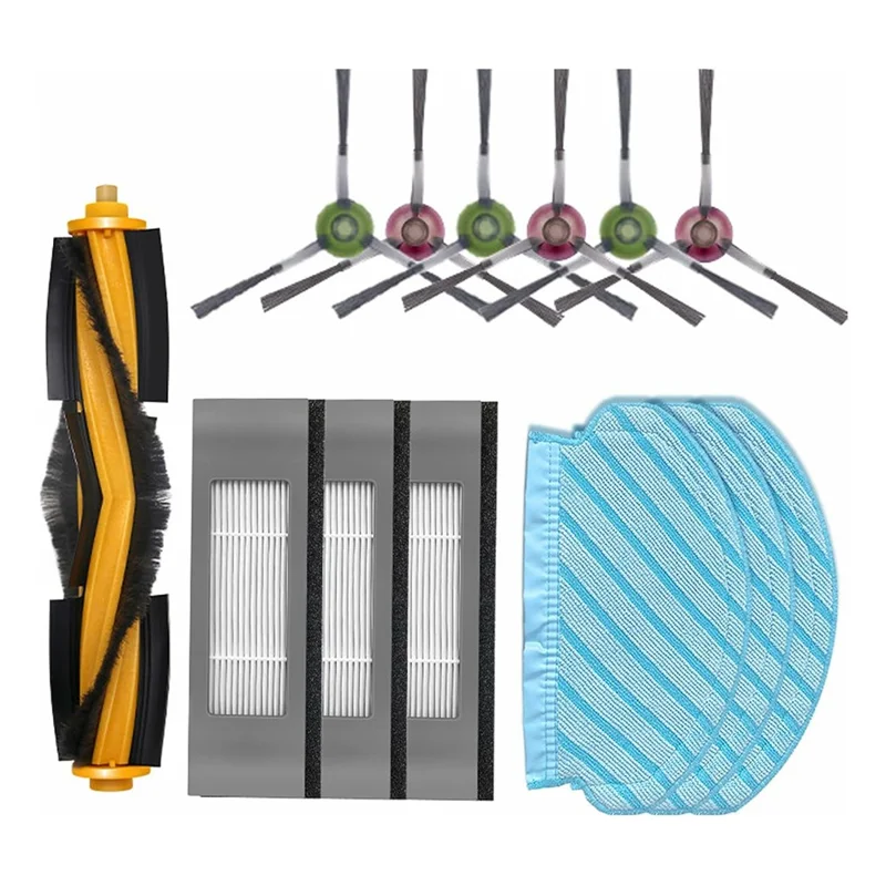 13-teiliges Ersatzteil-Set für Ecovacs DEEBOT OZMO 920 / 950 / T5 / T8 / T9 / N7 / N8 Hauptbürste Seitenbürste Wischmopp Filter Set