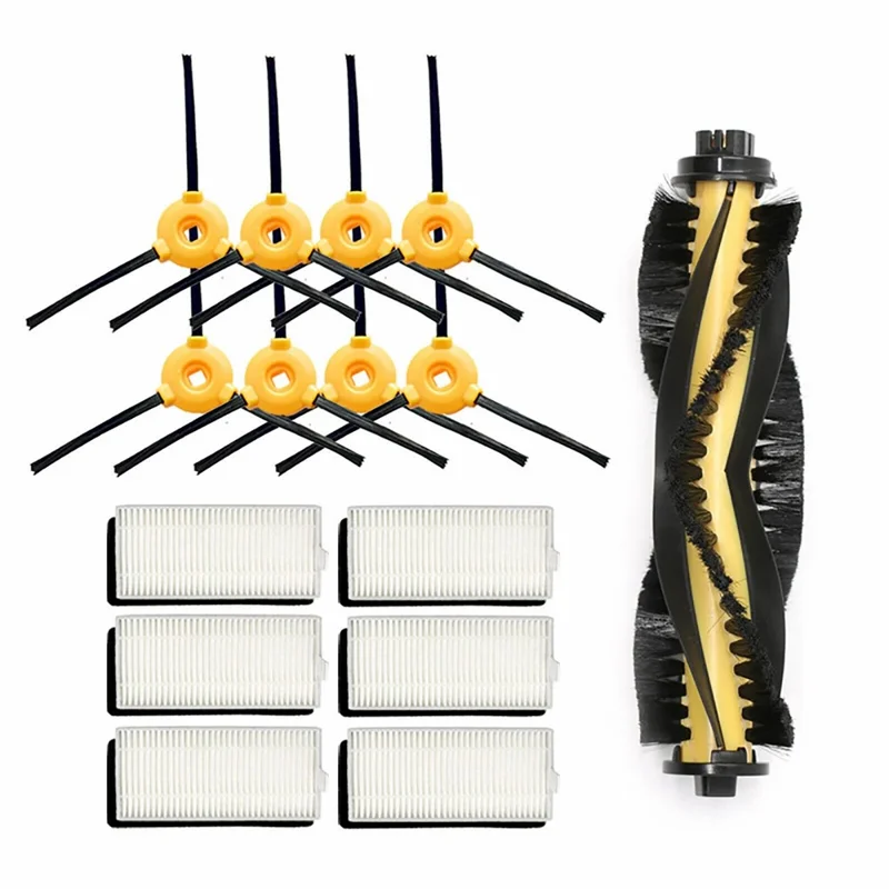 15Pcs Replacement Parts Kit for Ecovacs DEEBOT 600 / 605 / Yeedi K600 / K700 Robot Vacuum Main Brush Side Brushe Filter Set