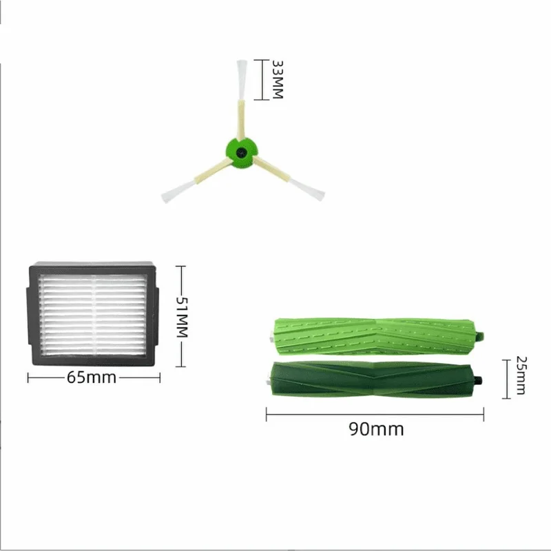 8Pcs Replacement Parts for iRobot Roomba i3  /  i4  /  i6  /  i7  /  E5  /  E6 Main Brush + Side Brush + Filter Set