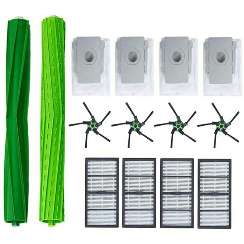 14 Teile für iRobot Roomba S9 / S9+ Ersatz-Set Hauptbürste Seitenbürste Staubsäcke Filtergarnitur