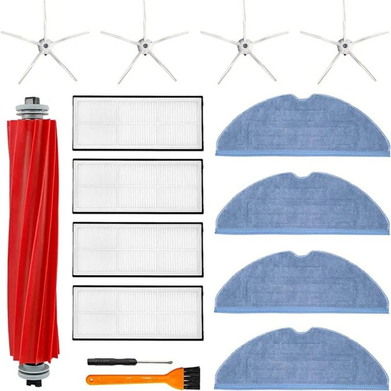 15Pcs For Roborock S7 Pro Ultra / S7 MaxV Ultra Robot Vacuum Main Brush Side Brush Filter Mop Cloth Set