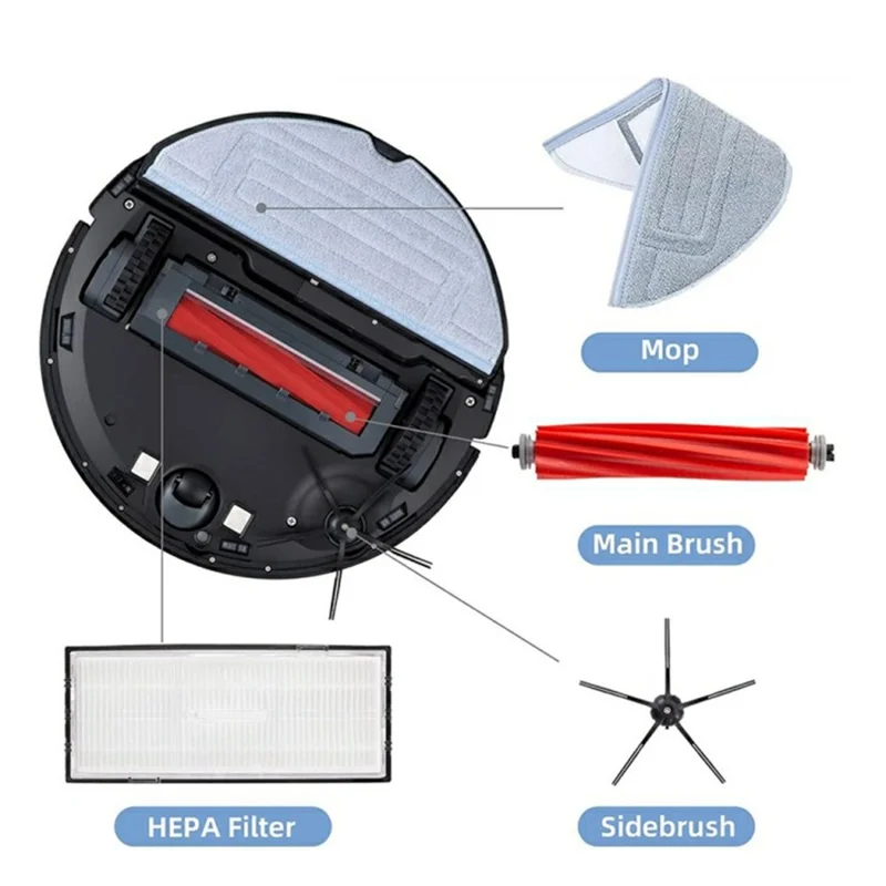 15Pcs For Roborock S7 Pro Ultra / S7 MaxV Ultra Robot Vacuum Main Brush Side Brush Filter Mop Cloth Set