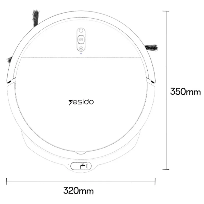 YESIDO EC22 2000Pa Suction Sweeping Robot Smart Navigation APP Control Floor Vacuum Cleaner