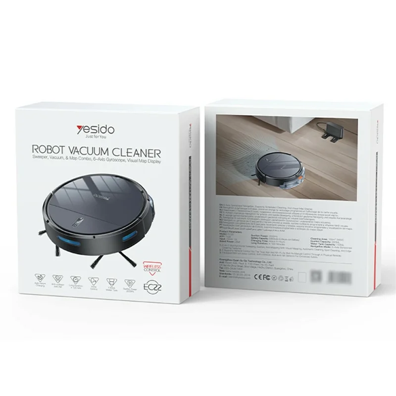 YESIDO EC22 2000Pa Suction Sweeping Robot Smart Navigation APP Control Floor Vacuum Cleaner
